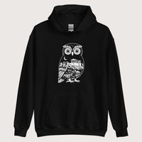 Black Athena Owl Hoodie - history buff gift by HistoHead