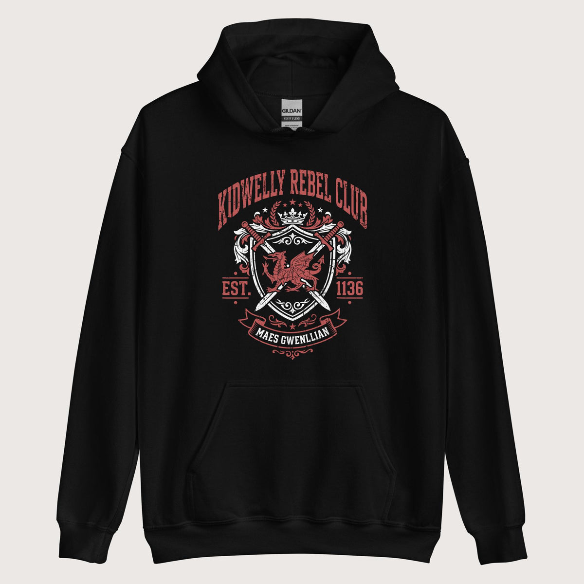 Black Kidwelly Rebel Club Maes Gwenllian 1136 Hoodie - history buff gift by HistoHead