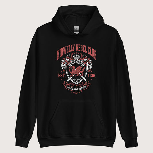 Black Kidwelly Rebel Club Maes Gwenllian 1136 Hoodie - history buff gift by HistoHead
