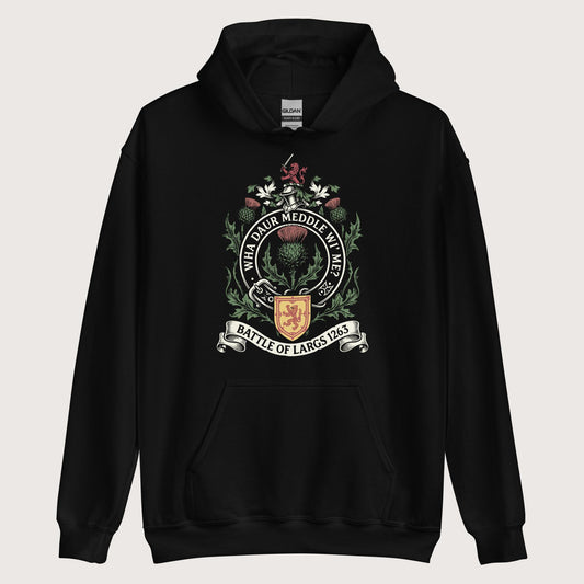 Black Scotland Battle of Largs 1263 Hoodie - history buff gift by HistoHead