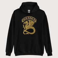 Black Wessex Dragon Hoodie - history buff gift by HistoHead