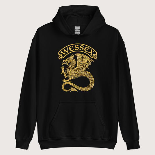 Black Wessex Dragon Hoodie - history buff gift by HistoHead