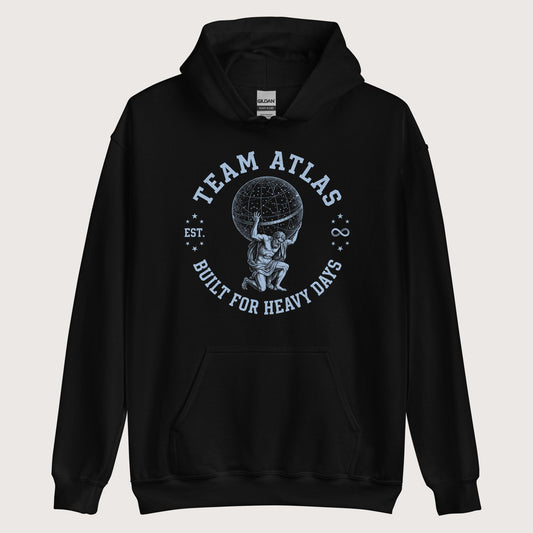 Black Team Atlas Built For Heavy Days Hoodie - history buff gift by HistoHead