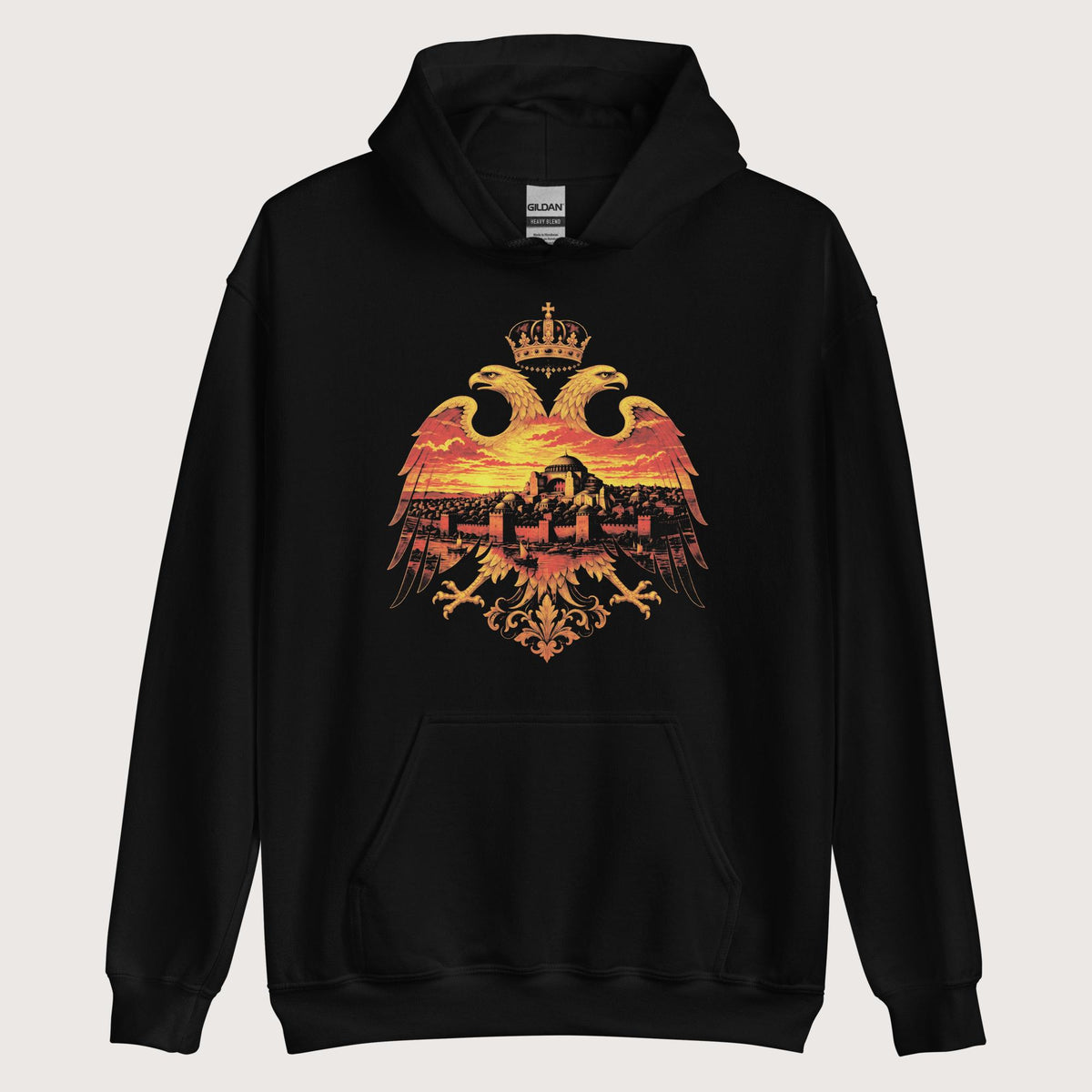 Black Constantinople Eagle Hoodie - history buff gift by HistoHead