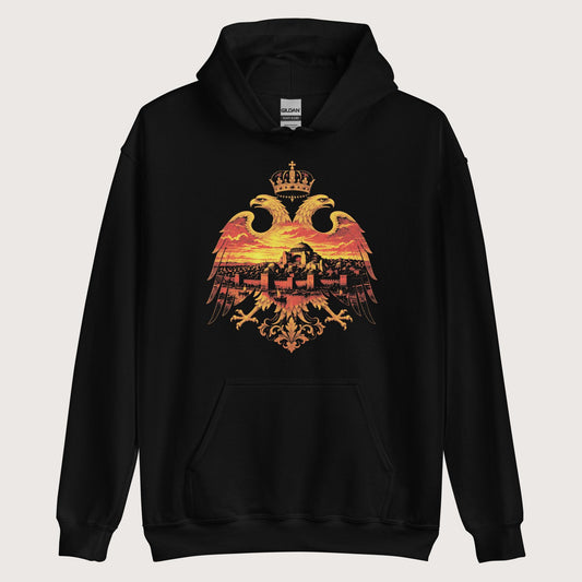 Black Constantinople Eagle Hoodie - history buff gift by HistoHead