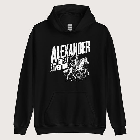 Black Alexander the Great Adventure Hoodie - history buff gift by HistoHead