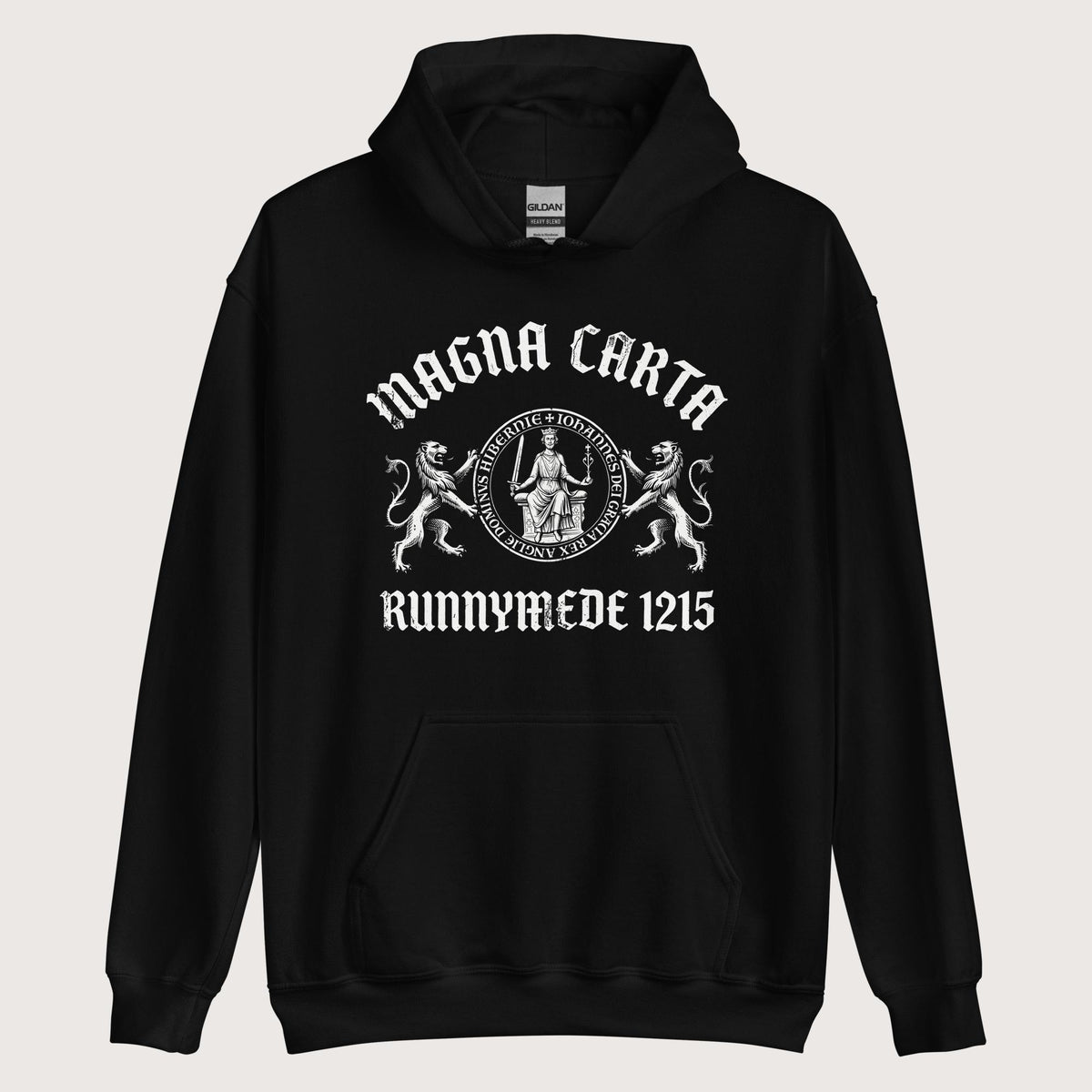 Black Magna Carta King John Seal Hoodie - history buff gift by HistoHead