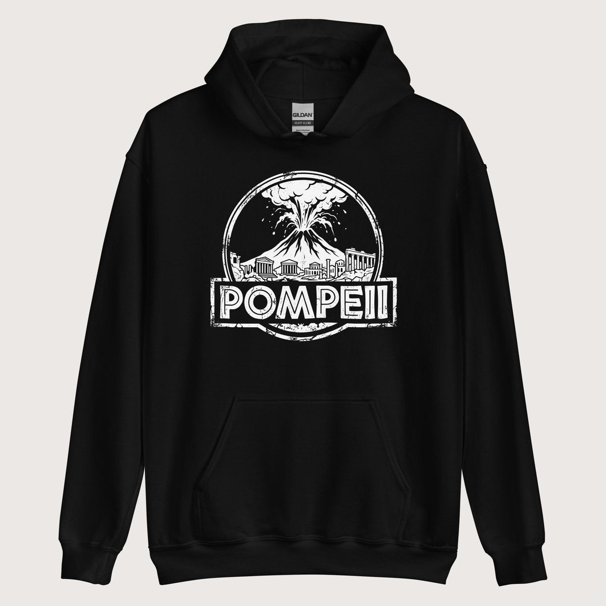 Black Pompeii Hoodie - history buff gift by HistoHead