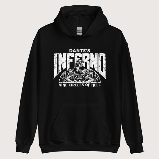 Black Dante's Inferno Hoodie - history buff gift by HistoHead