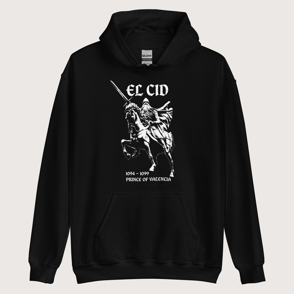 Black El Cid Prince of Valencia Hoodie - history buff gift by HistoHead