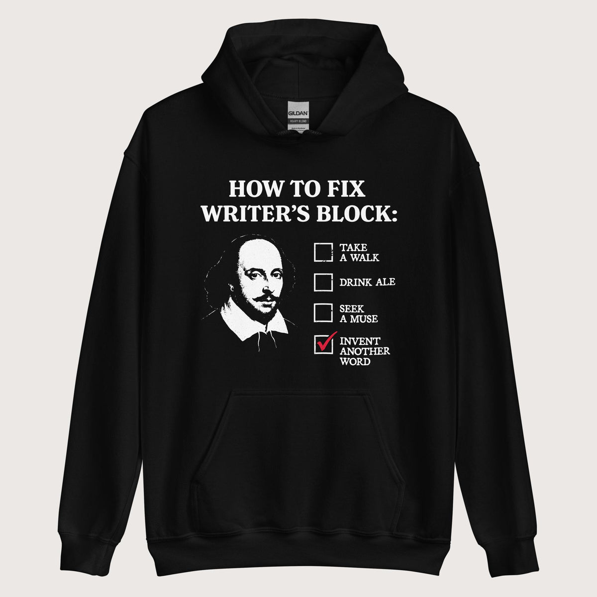 Black Shakespeare How to Fix Writer's Block Hoodie - history buff gift by HistoHead