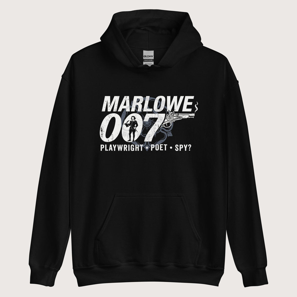Black Marlowe 007 Hoodie - history buff gift by HistoHead