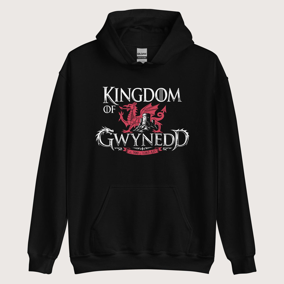 Black Kingdom of Gwynedd Hoodie - history buff gift by HistoHead