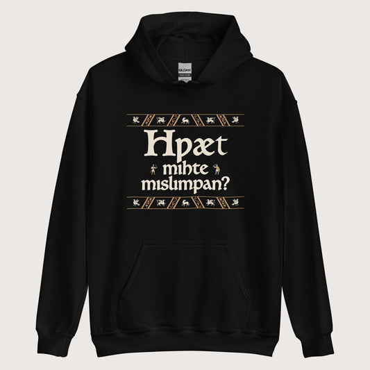 Black What Could Possibly Go Wrong in Old English (Wynn Version) Hoodie - history buff gift by HistoHead