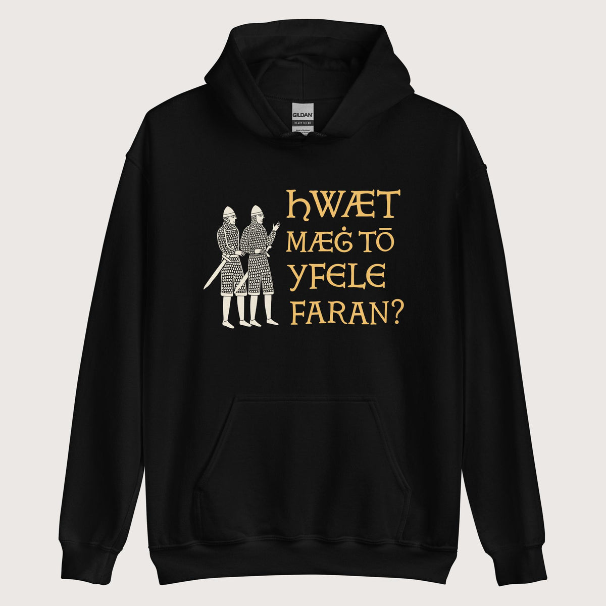Black What Could Possibly Go Wrong in Old English Hoodie - history buff gift by HistoHead