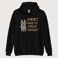 Black What Could Possibly Go Wrong in Old English Hoodie - history buff gift by HistoHead