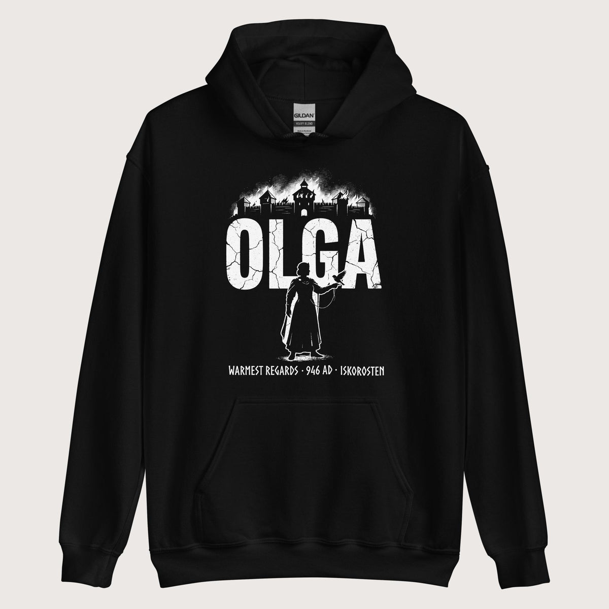 Black Olga of Kiev Warmest Regards Hoodie - history buff gift by HistoHead