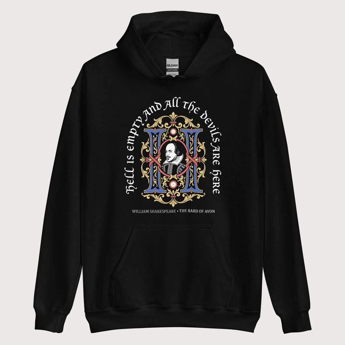 Black Shakespeare Hell Is Empty Hoodie - history buff gift by HistoHead