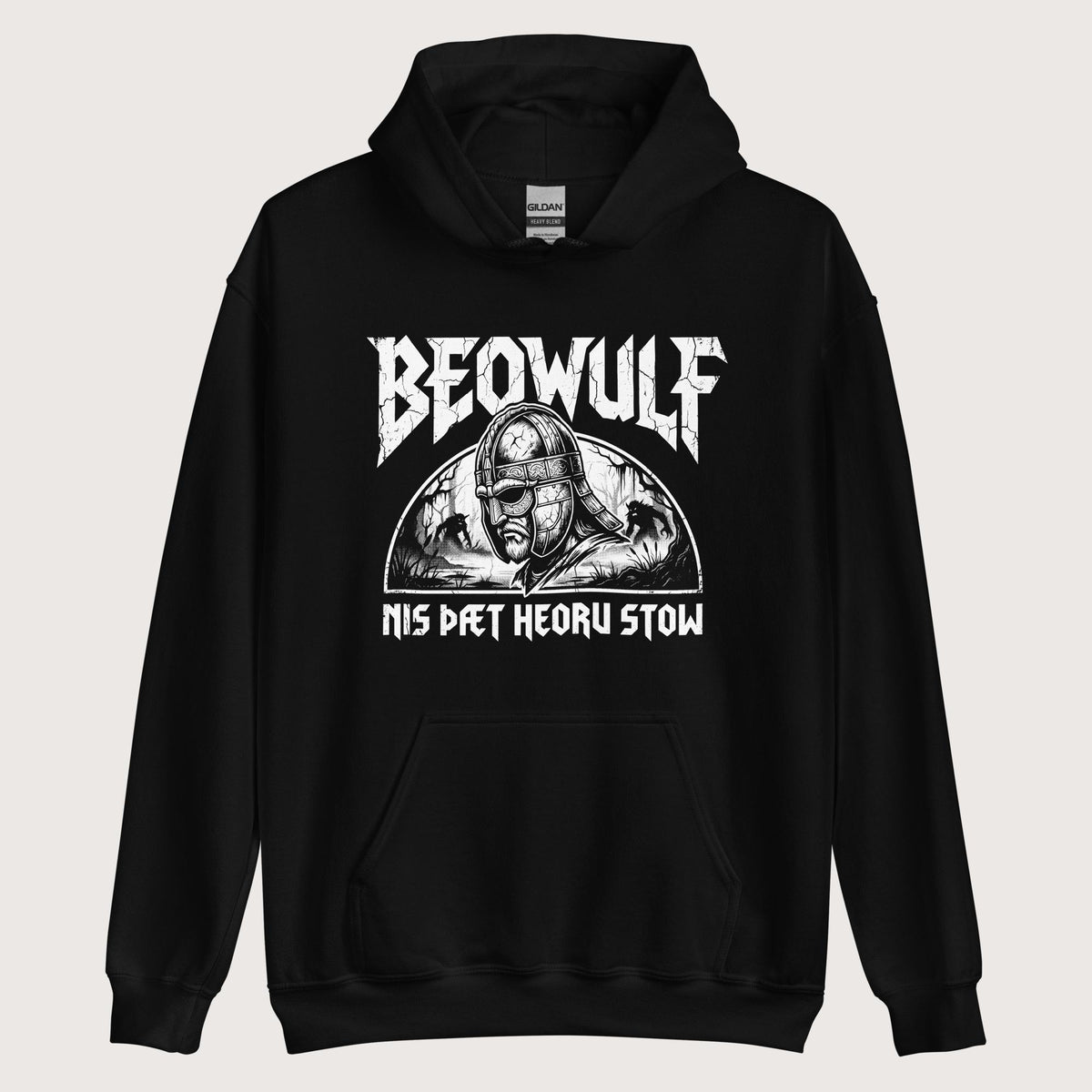 Black Beowulf That Is No Pleasant Place Old English Hoodie - history buff gift by HistoHead