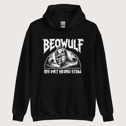 Black Beowulf That Is No Pleasant Place Old English Hoodie - history buff gift by HistoHead