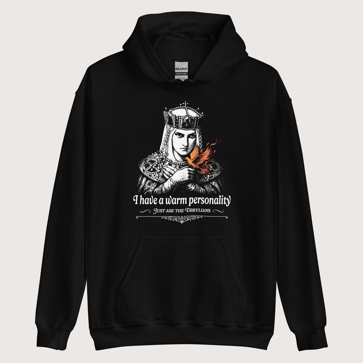 Black Olga of Kiev I Have a Warm Personality Hoodie - history buff gift by HistoHead