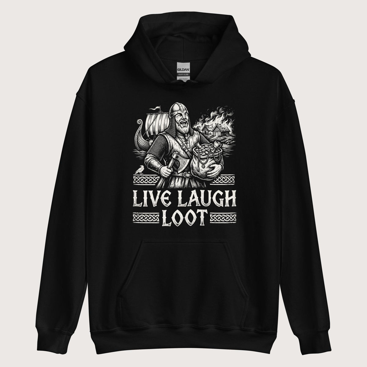 Black Live Laugh Loot Hoodie - history buff gift by HistoHead