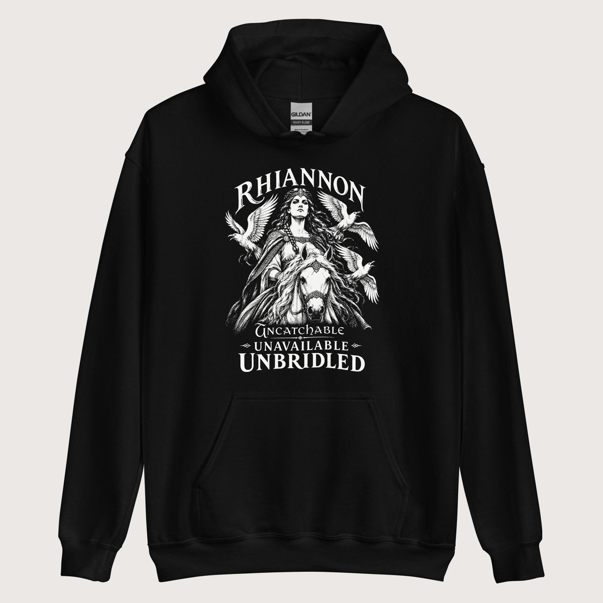 Black Rhiannon Uncatchable Unavailable Unbridled Hoodie - history buff gift by HistoHead