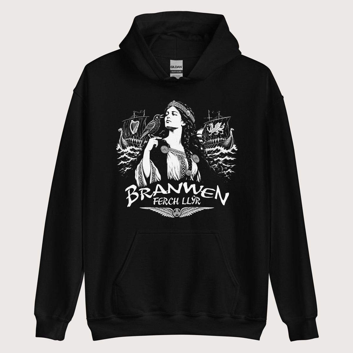 Black Branwen ferch Llŷr Hoodie - history buff gift by HistoHead