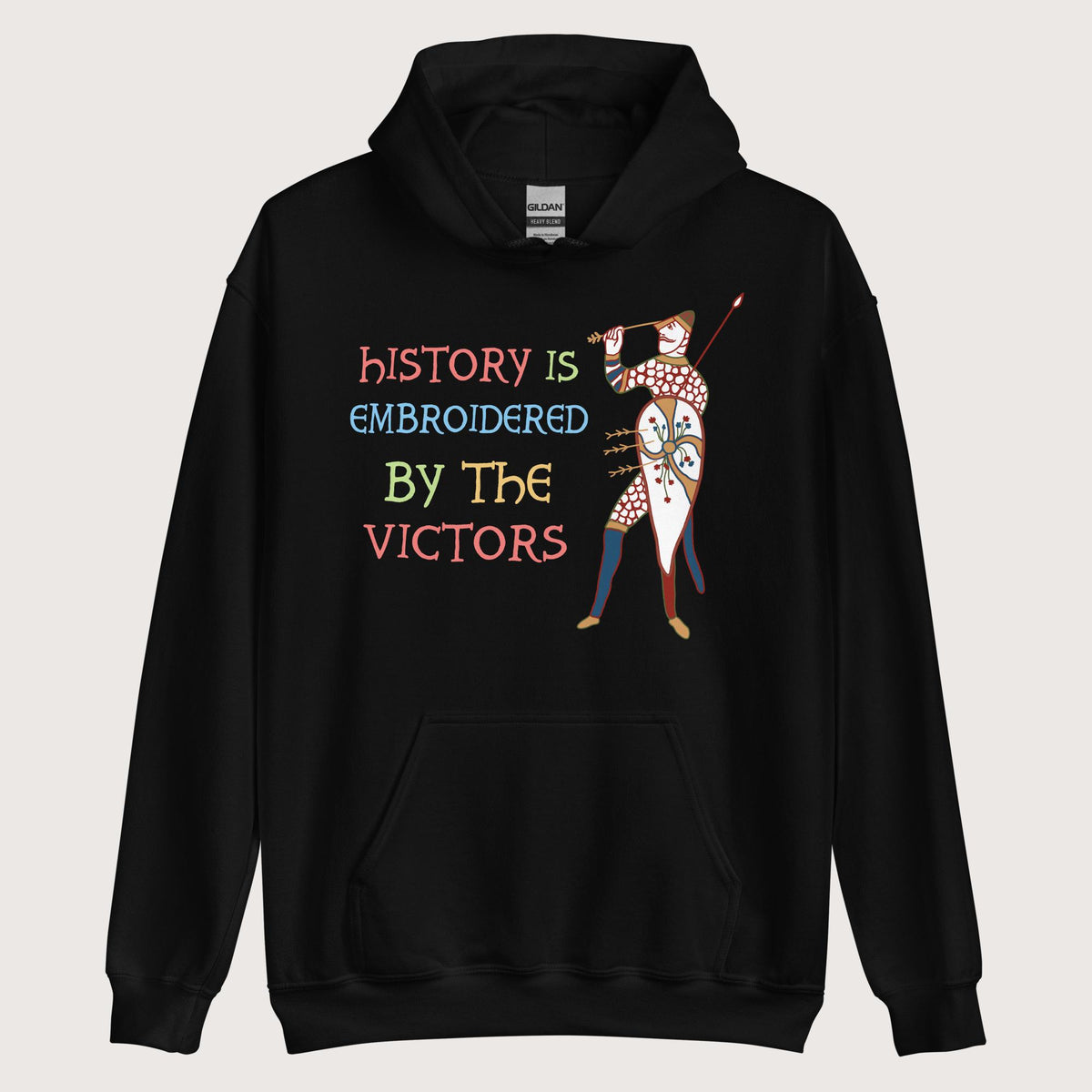 Black Harold Godwinson History Is Embroidered by the Victors Bayeux Tapestry Hoodie - history buff gift by HistoHead