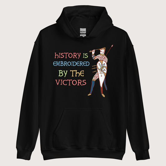 Black Harold Godwinson History Is Embroidered by the Victors Bayeux Tapestry Hoodie - history buff gift by HistoHead