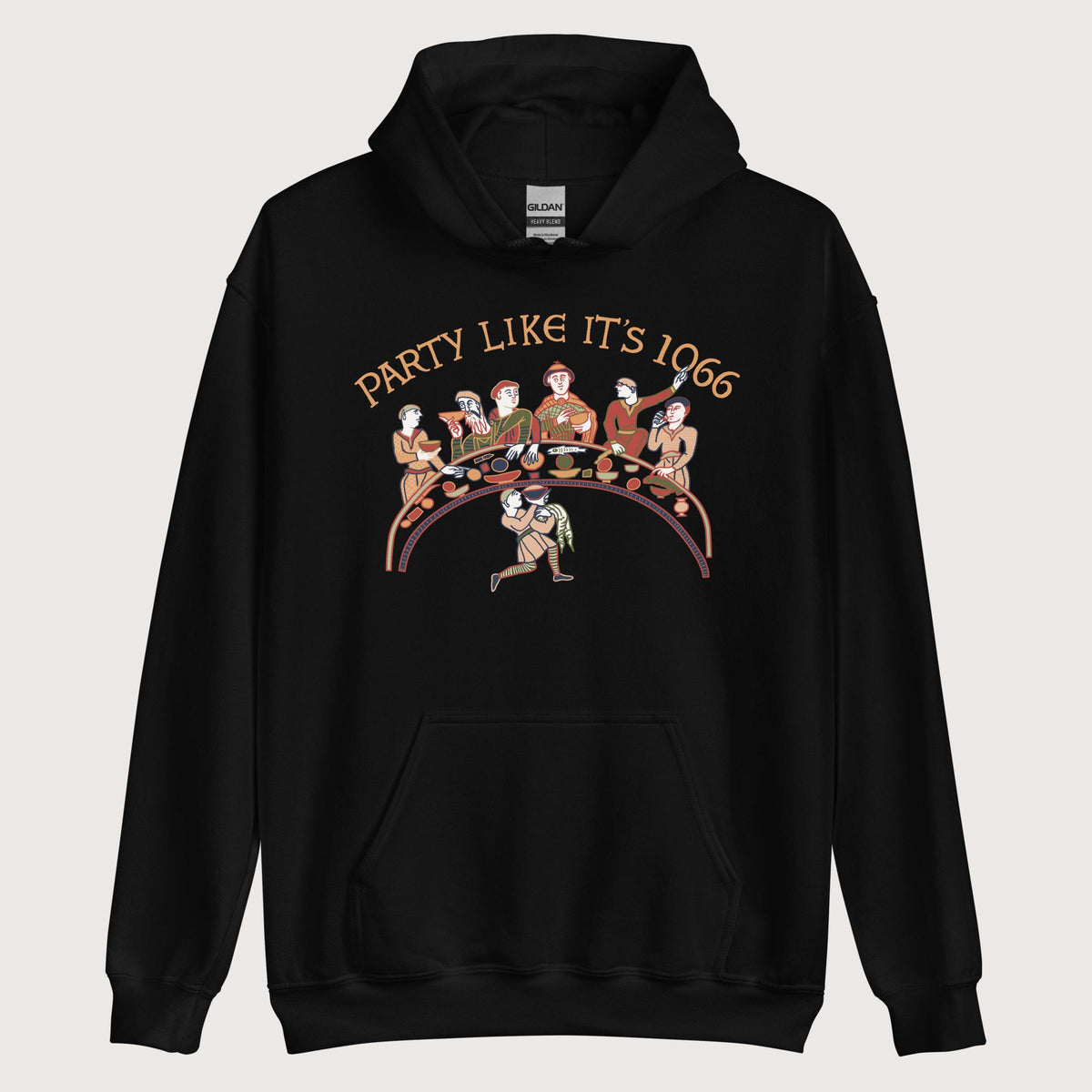 Black Bayeux Tapestry Party Like It's 1066 Hoodie - history buff gift by HistoHead
