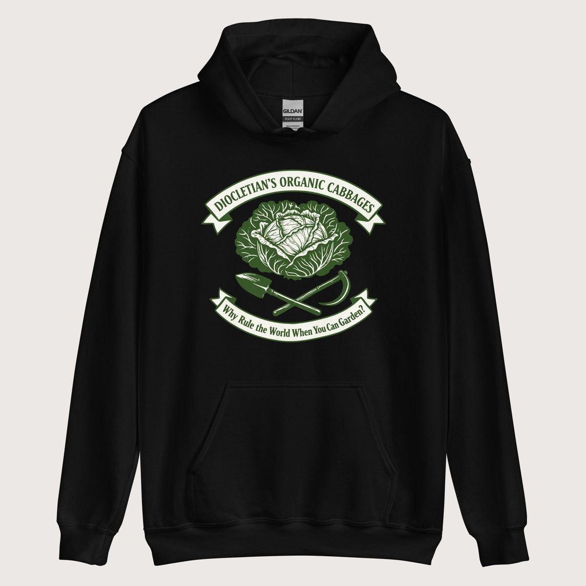 Black Diocletian's Cabbage Hoodie - history buff gift by HistoHead