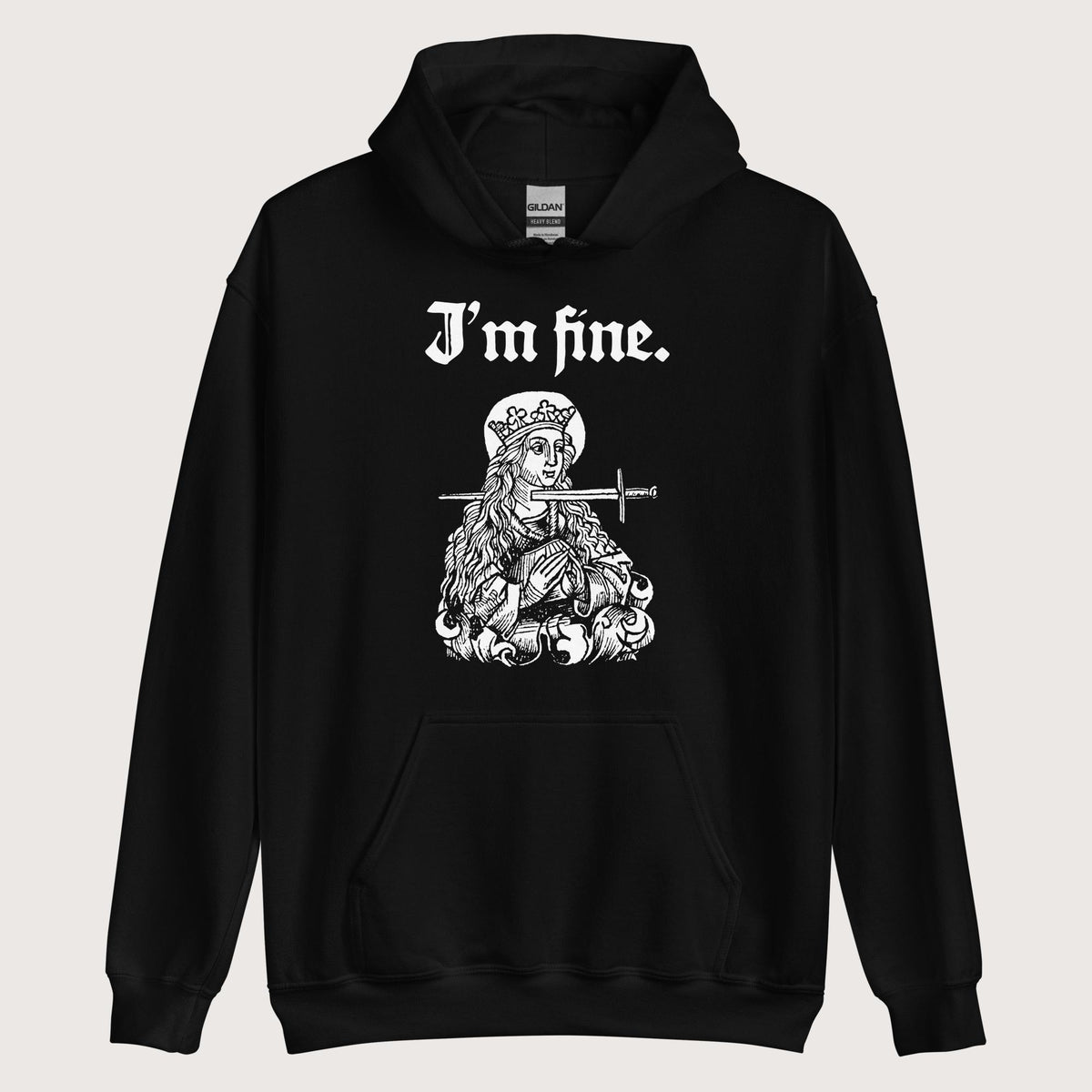Black Saint Lucy I'm Fine Hoodie - history buff gift by HistoHead