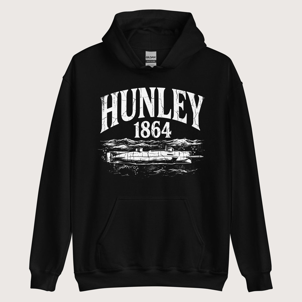 Black Hunley Submarine Hoodie - history buff gift by HistoHead