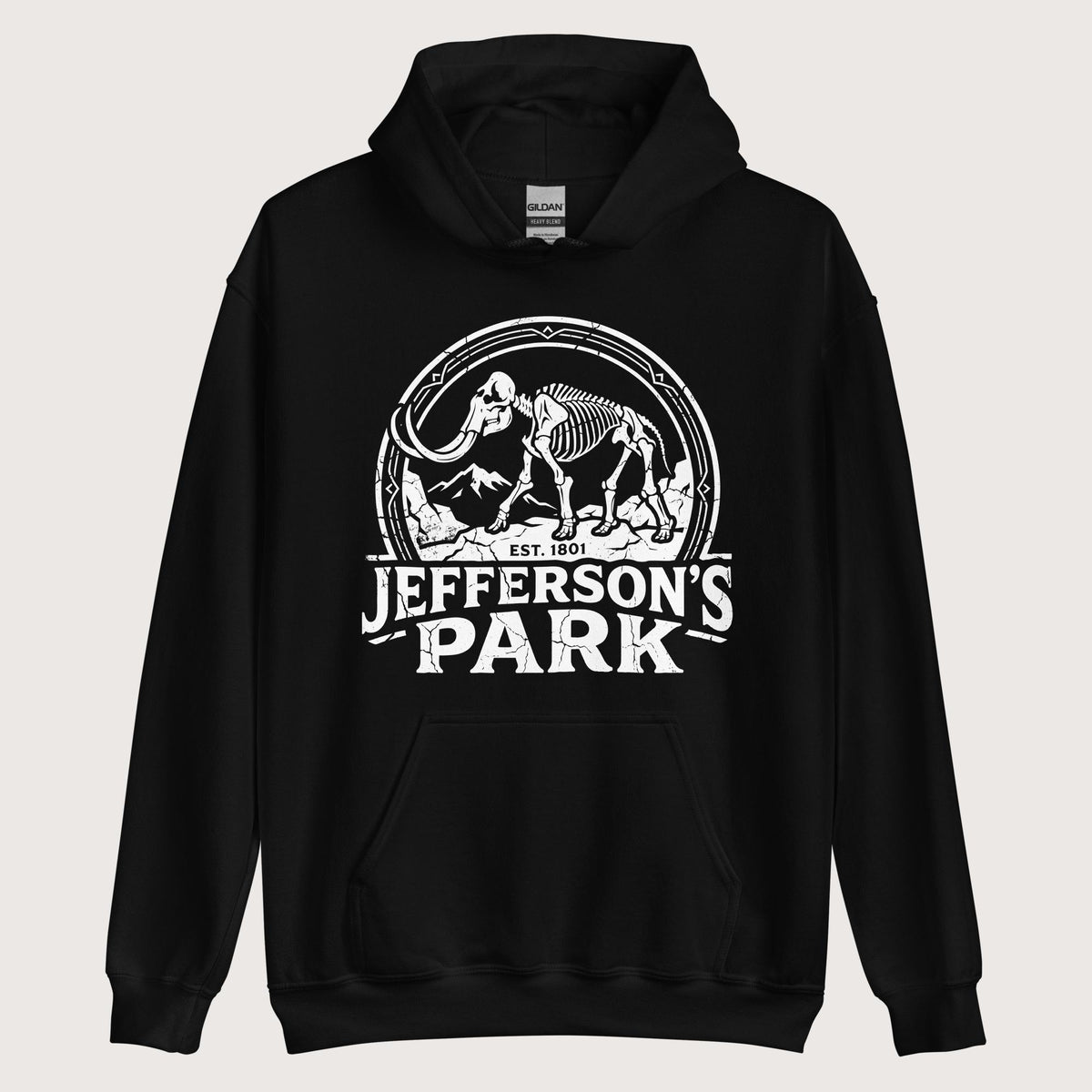 Black Jefferson's Park Hoodie - history buff gift by HistoHead