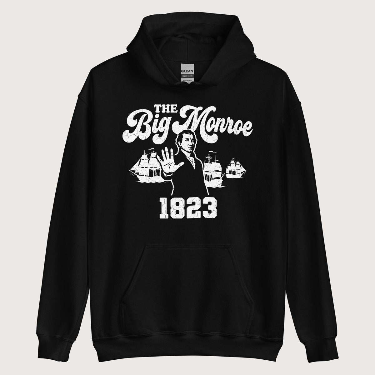 Black The Big Monroe Hoodie - history buff gift by HistoHead