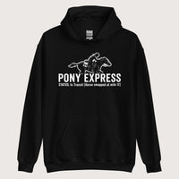 Black Pony Express Hoodie - history buff gift by HistoHead