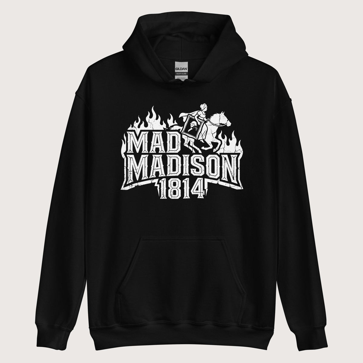 Black Mad Madison Hoodie - history buff gift by HistoHead