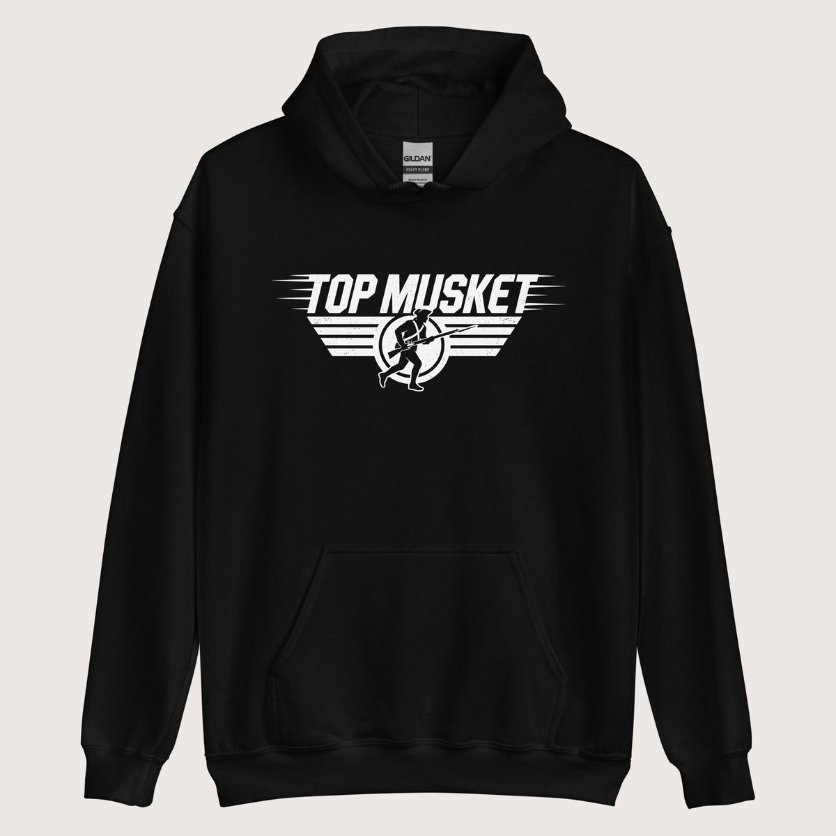 Black Top Musket Hoodie - history buff gift by HistoHead