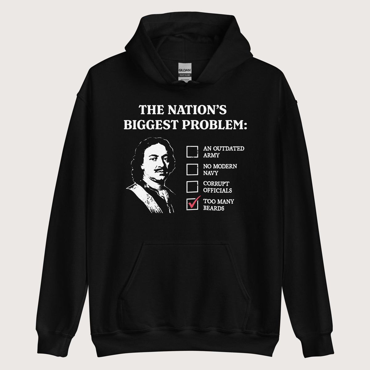 Black Peter the Great's Beard Tax Hoodie - history buff gift by HistoHead