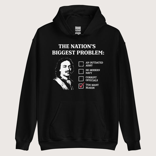 Black Peter the Great's Beard Tax Hoodie - history buff gift by HistoHead