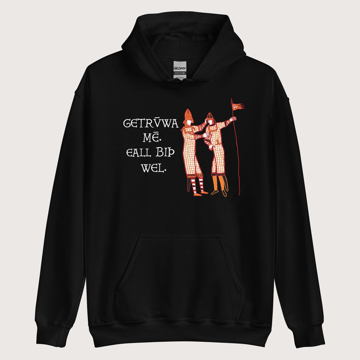 Black Bayeux Tapestry Trust Me Everything Will Be Fine Old English Hoodie - history buff gift by HistoHead