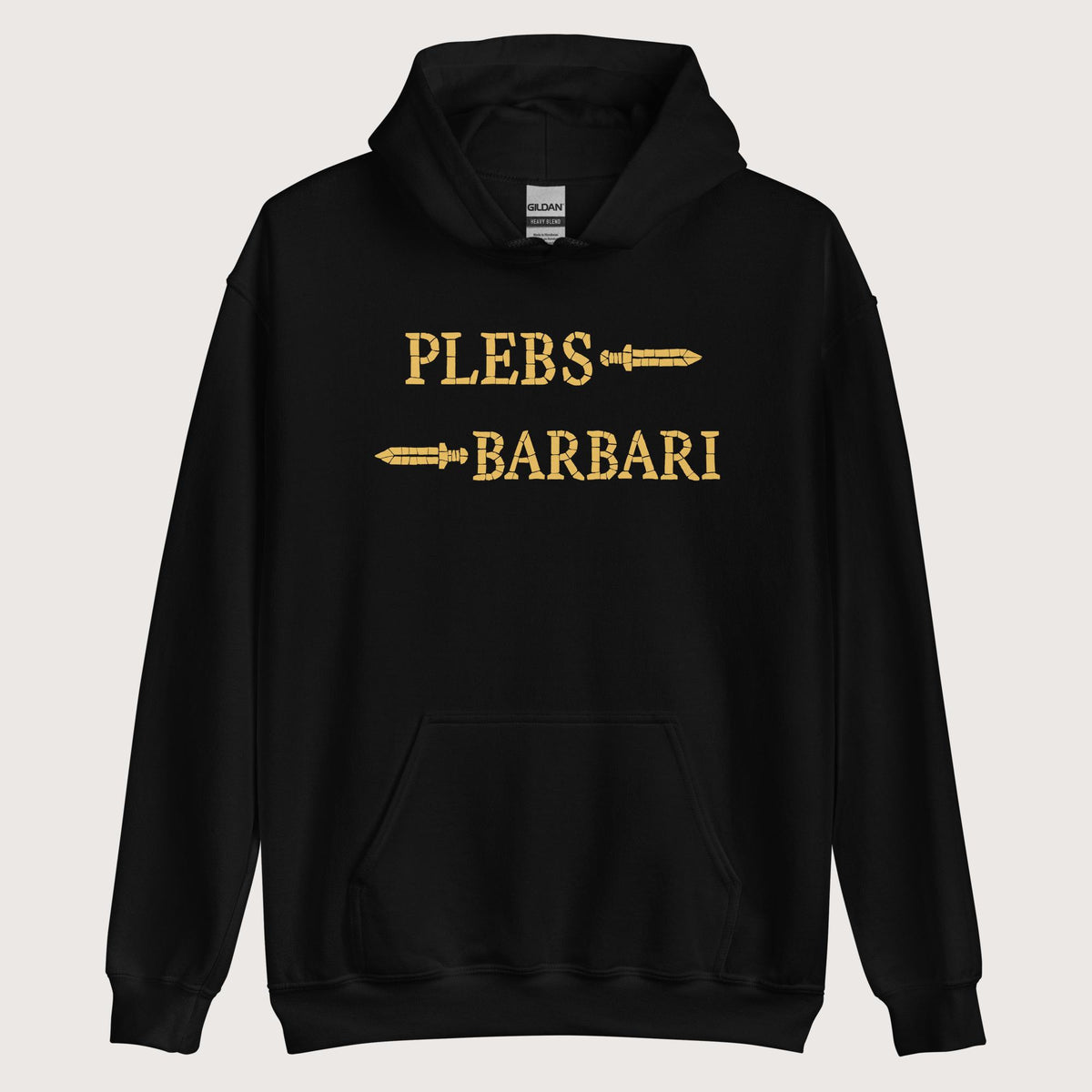 Black Mosaic Plebs or Barbari Hoodie - history buff gift by HistoHead