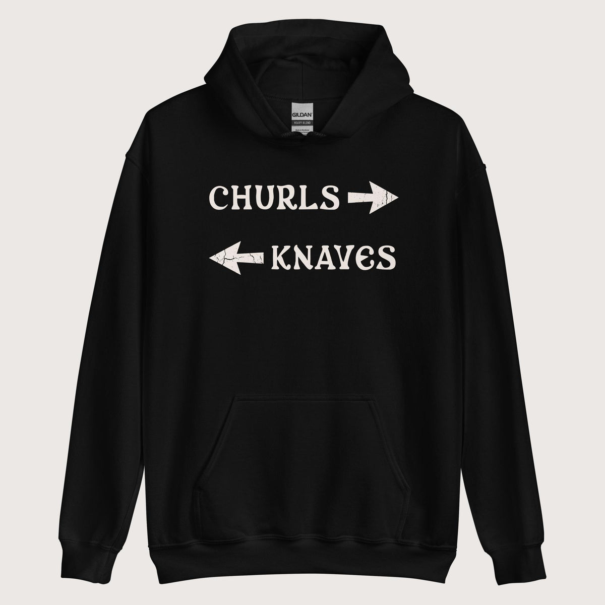 Black Churls or Knaves Hoodie - history buff gift by HistoHead