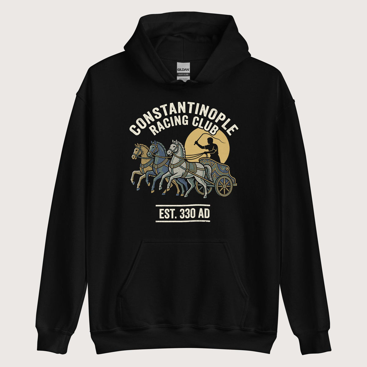 Black Constantinople Racing Club Hoodie - history buff gift by HistoHead
