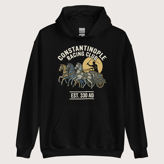 Black Constantinople Racing Club Hoodie - history buff gift by HistoHead