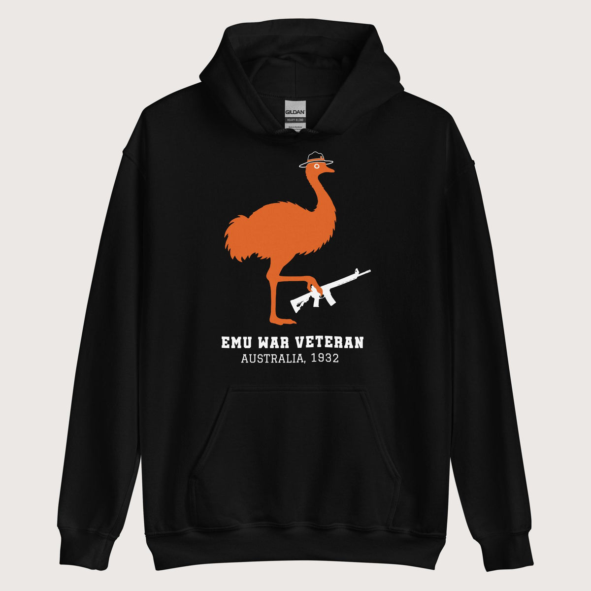 Black Emu War Veteran Hoodie - history buff gift by HistoHead