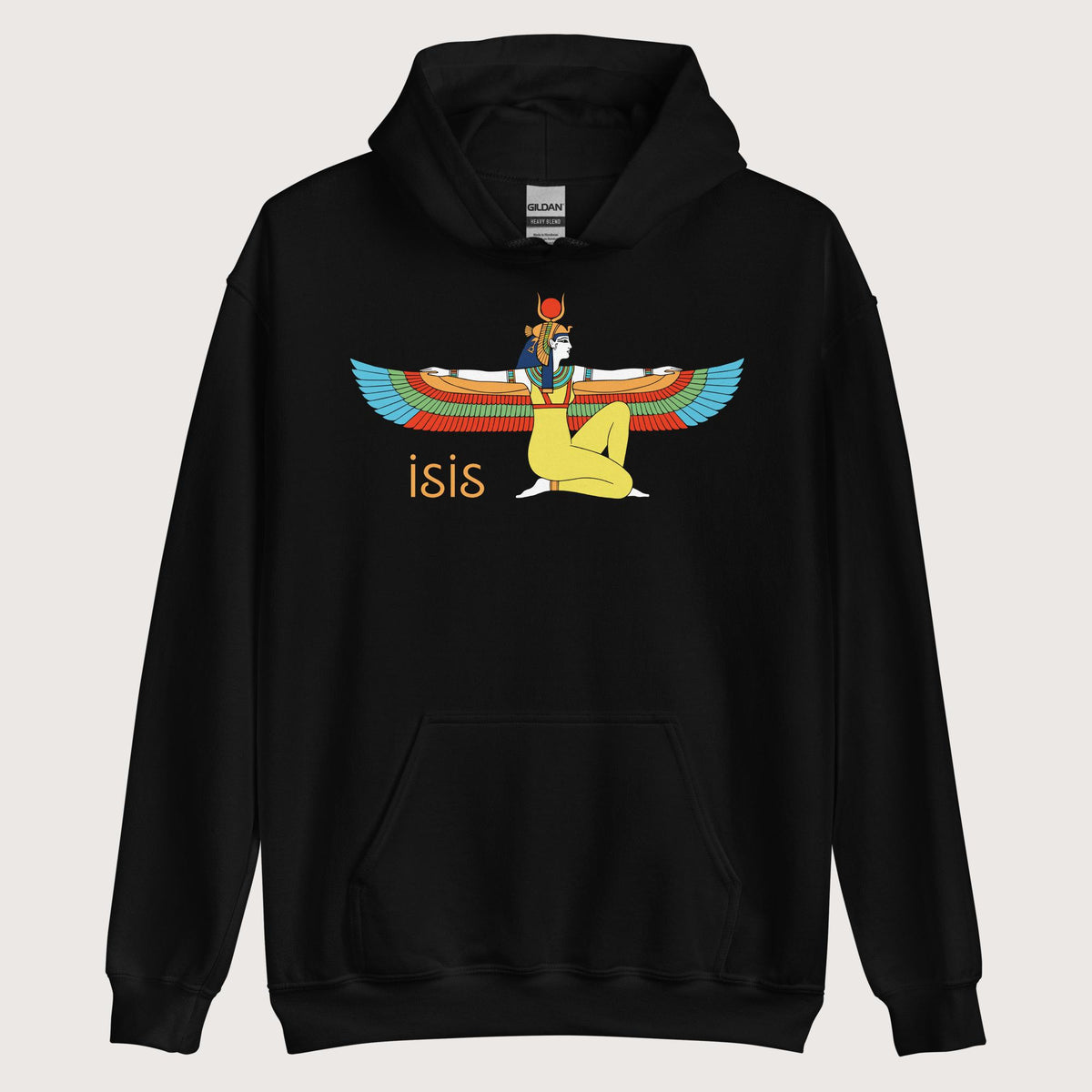 Black Egyptian Goddess Isis Hoodie - history buff gift by HistoHead