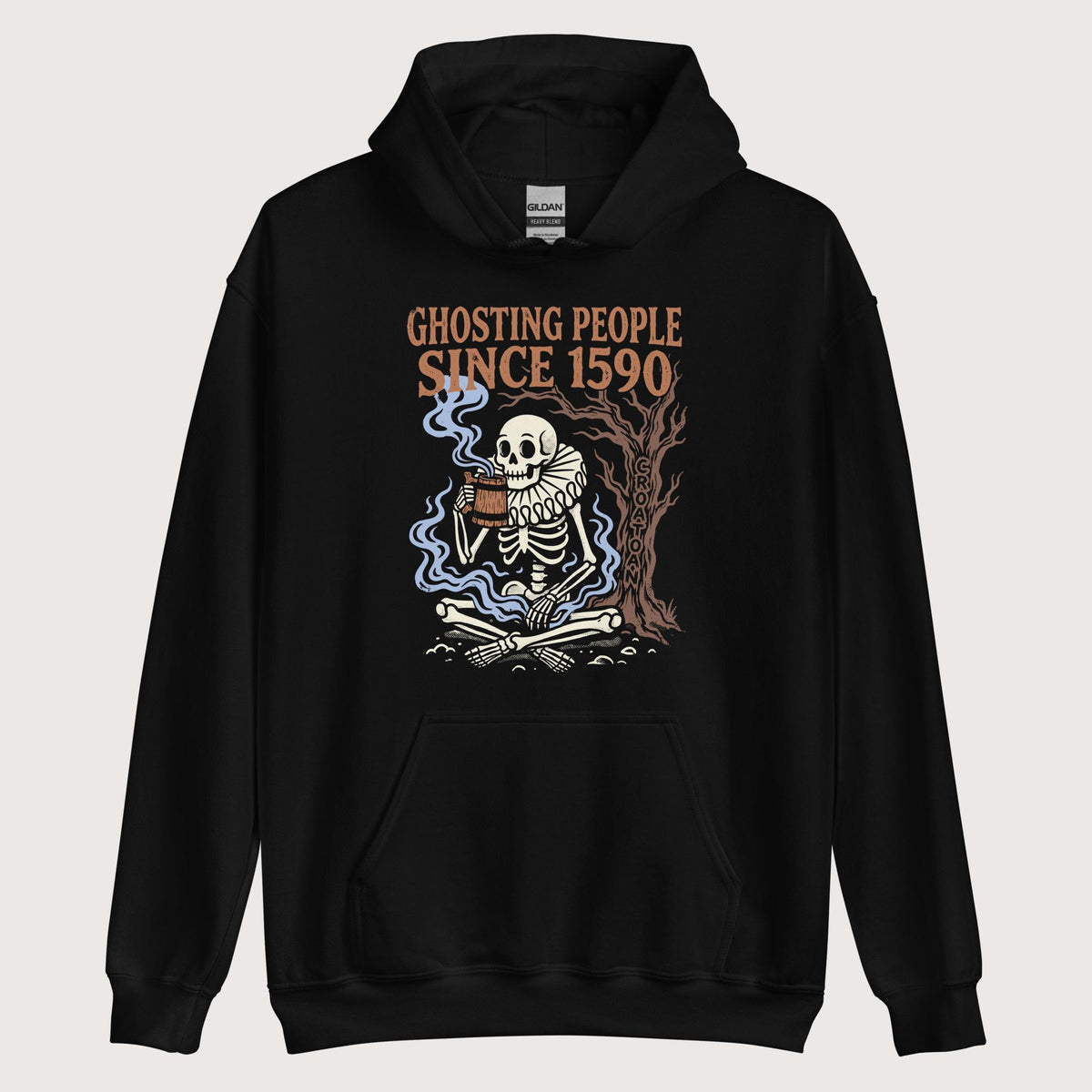Black Roanoke Colony Ghosting Since 1590 Hoodie - history buff gift by HistoHead