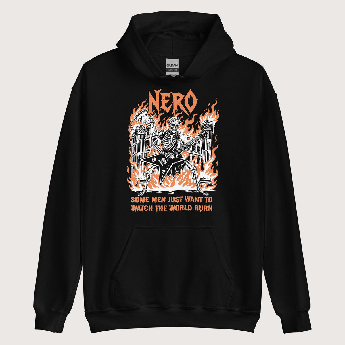 Black Nero Watch the World Burn Hoodie - history buff gift by HistoHead